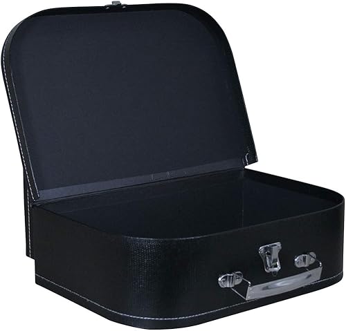 Miniatura 4 de wald imports - Juego de 3 maletas de cartón - Cajas de almacenamiento decorativas - Juego de maletas para decoración, almacenamiento y más (negro)