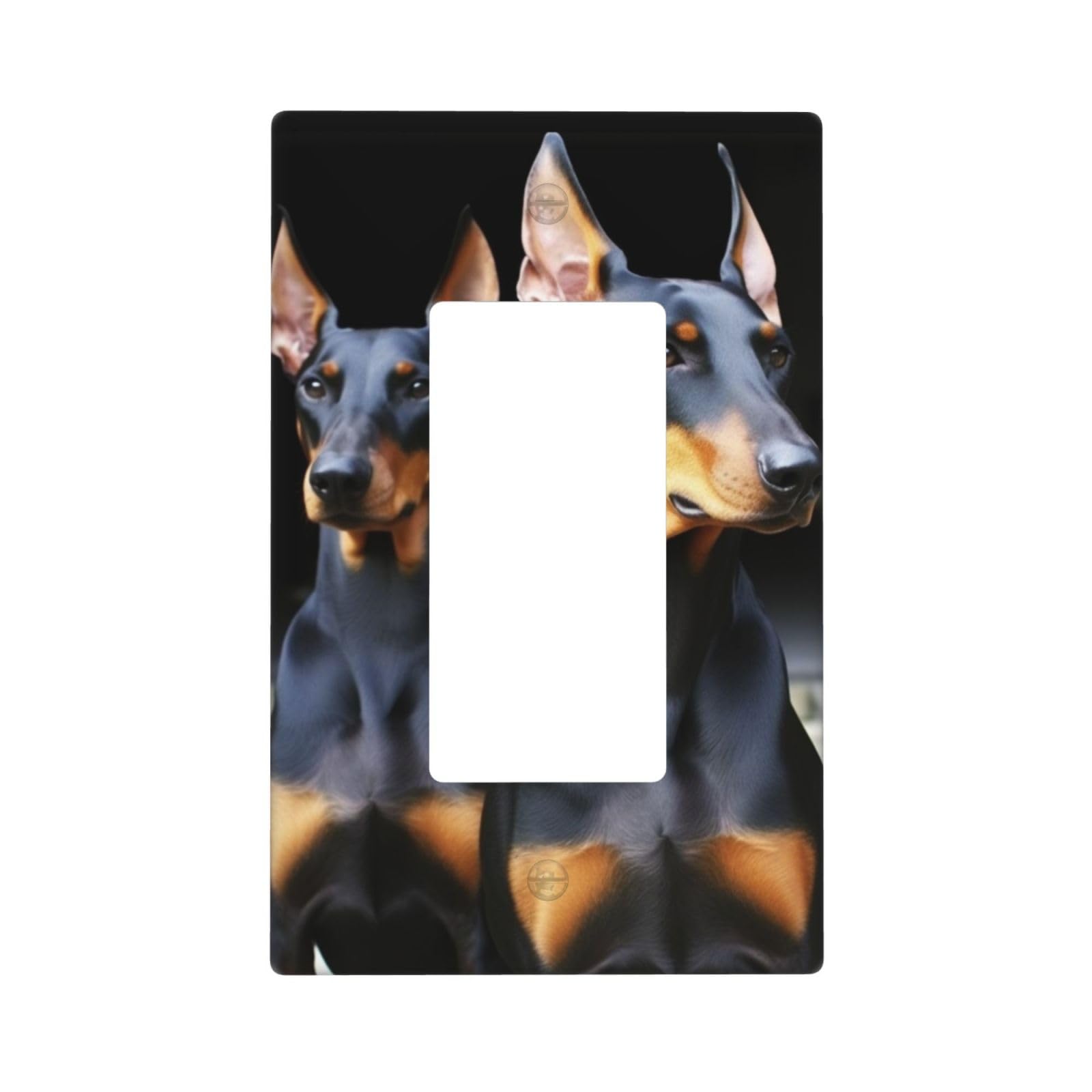 Decorator Wall Plate 1 Gang Light Switch Covers Decorator Receptacle Outlet Covers doberman Wall Plates for Electrical Outlets Plug Cover Single Rocker Switch Plates