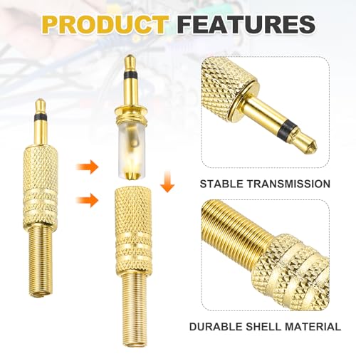 MECCANIXITY 10 Pcs 1/8" TS Audio Male Plug miniatura 3