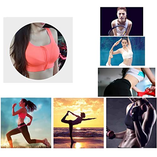 Baoblaze Sutiã Esportivo Feminino com Zíper Push Up Sutiã Fitness Top Esportivo Acolchoado de Corrid
