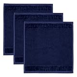 Möve Bamboo Luxe 3er Set Seiftuch 30 x 30 cm aus 60% Baumwolle / 40% Viskose aus Bambus-Zellstoff, deep sea