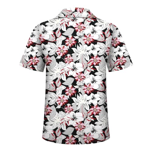 Image of Hawaiian Shirt for Men Tropical Shirts Summer Beach Button Down Short Sleeve Luau Aloha Floral Cruise Vacation Outfit 2026