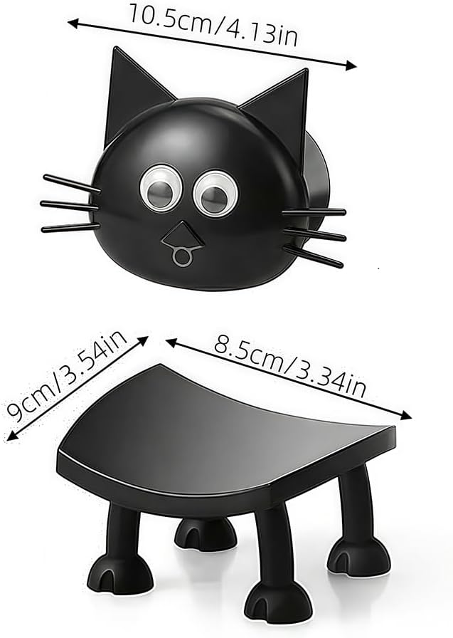 2pcs Cat Toilet Paper Holder, Funny Free Standing Bathroom Tissue Storage Rack with Cute Cat Design for Bathroom, Living Room, Office Decoration
