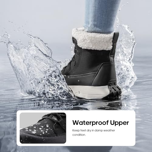 NORTIV 8 Women's Winter Boots Ankle Waterproof Lightweight Snow Sneaker Boots,Size 10,BLACK,SNSB241W