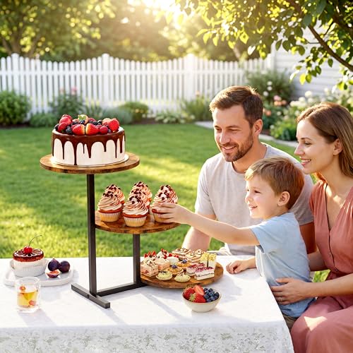 Emfogo 3-Tier Wooden Cupcake Stand for 50 Cupcakes - Image 4