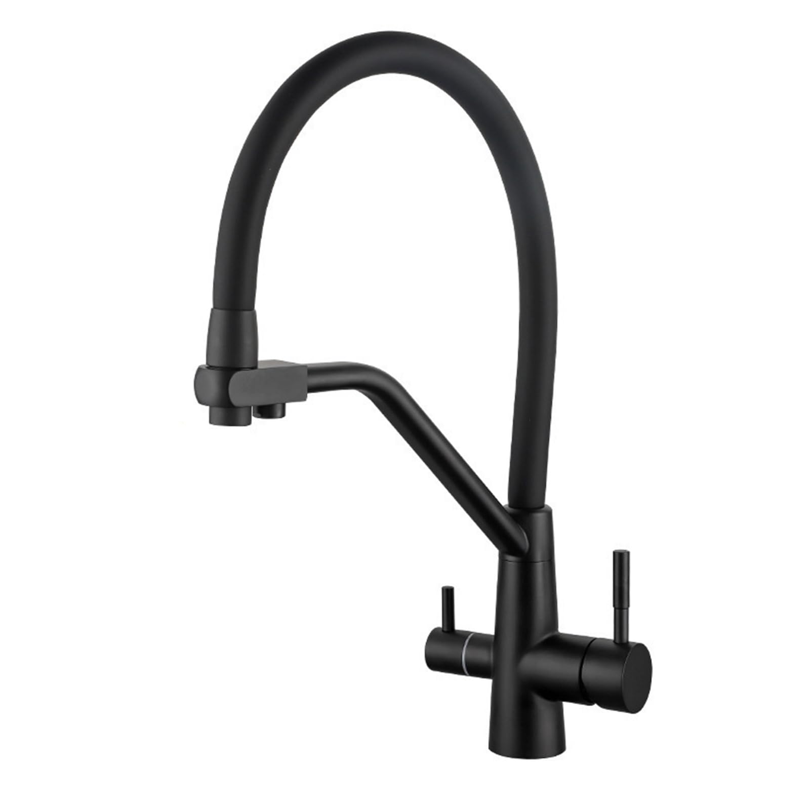 ZQFHSX Kitchen Tap, 3 Way Flexible Rotating Mixer, Brass Hot and Cold Water Faucet