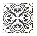 8x8 Flora Black White Porcelain Tile by Squarefeet Depot (10pcs)