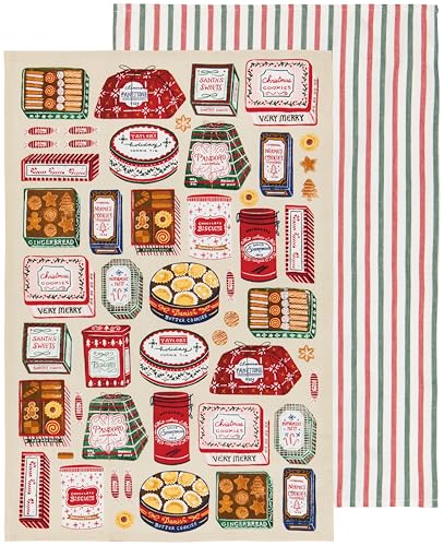Now Designs Sugar & Spice Cotton Dishtowels 18 x 28in Set of 2
