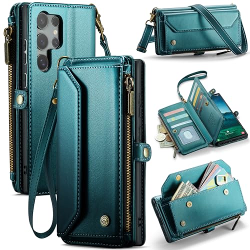 Portefeuille iPhone 13 mini housse cuir fermeture éclair bandoulière amovible