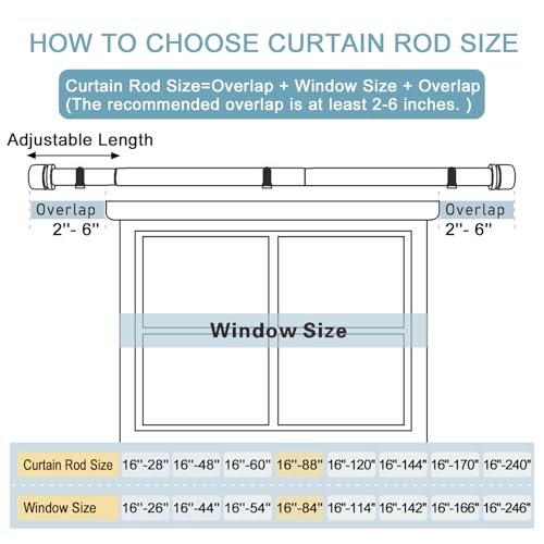 Image of Byondeth Curtain Rods for Windows 16 to 88 Inches Adjustable Length 1 Inch Diameter Window Curtain Rod with Aluminium Finials, Flash Gold