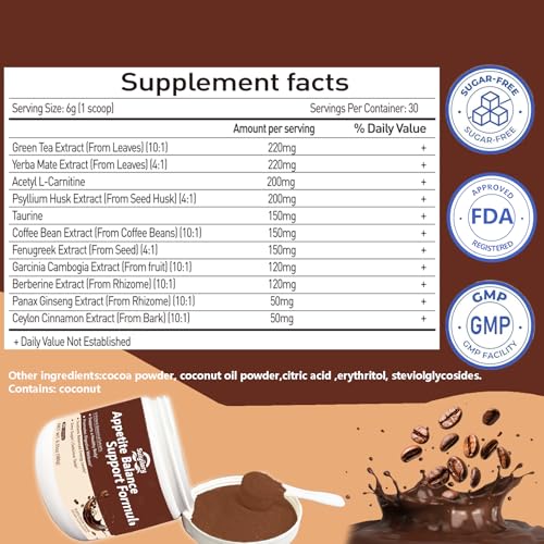 Image of Suiyilary Cutting Drink Mix, Weight Loss Supplement, Slim Skinny Powder, Yerba Mate, Natural 9 Plant Extracts, Digestive Gut Healthy for Women Men, Sugar-Free, 30 Servings