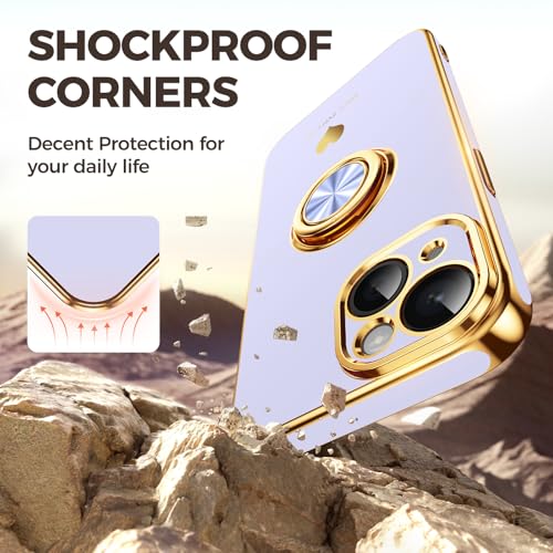 Coque iPhone 15 souple antichoc avec anneau support et 2 verres