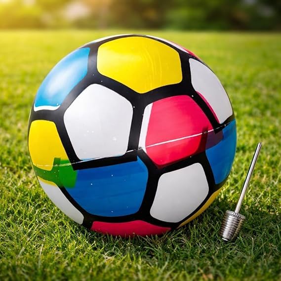 Image of Multicolor Kids Football Soft Ball for Indoor & Outdoor Play | Lightweight Rubber Play Ball for Boys & Girls Training and Fun Activities (Pack of 2)