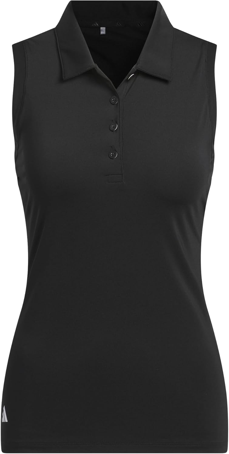 Adidas Womens Ultimate365 Solid Sleeveless Polo Shirt - Image 9