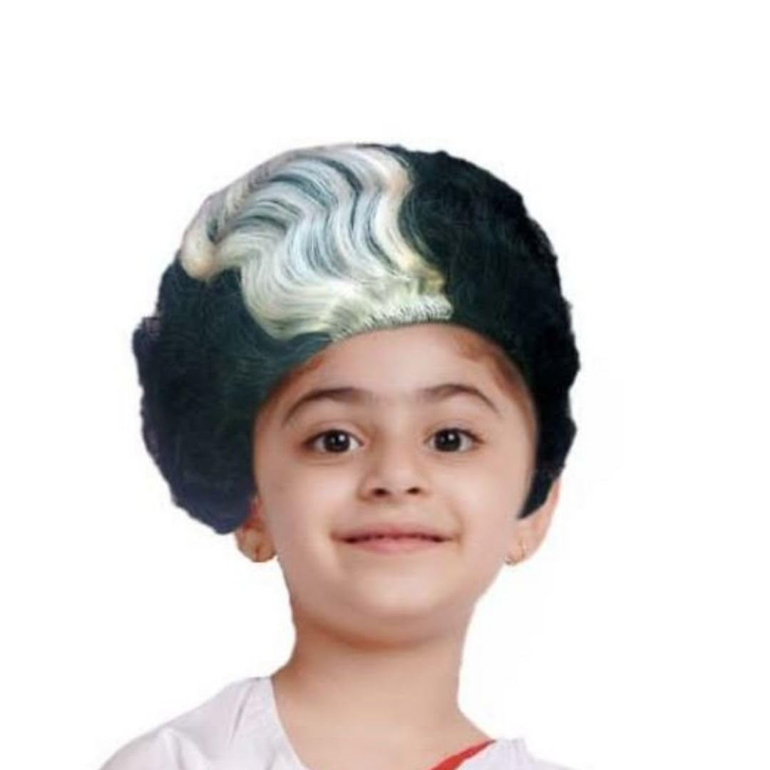 Kaku Fancy Dresses Indra Gandhi Short Hair Wig for Girls, Free Size Wig for Kids (Grey)-image-16