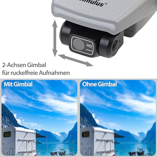 Simulus GPS Drohne mit Kamera: Faltbare GPS-Drohne mit 4K-Cam, 2-Achsen-Gimbal, Versandrückläufer (Drohnen mit Kamera 4K, Drone App)