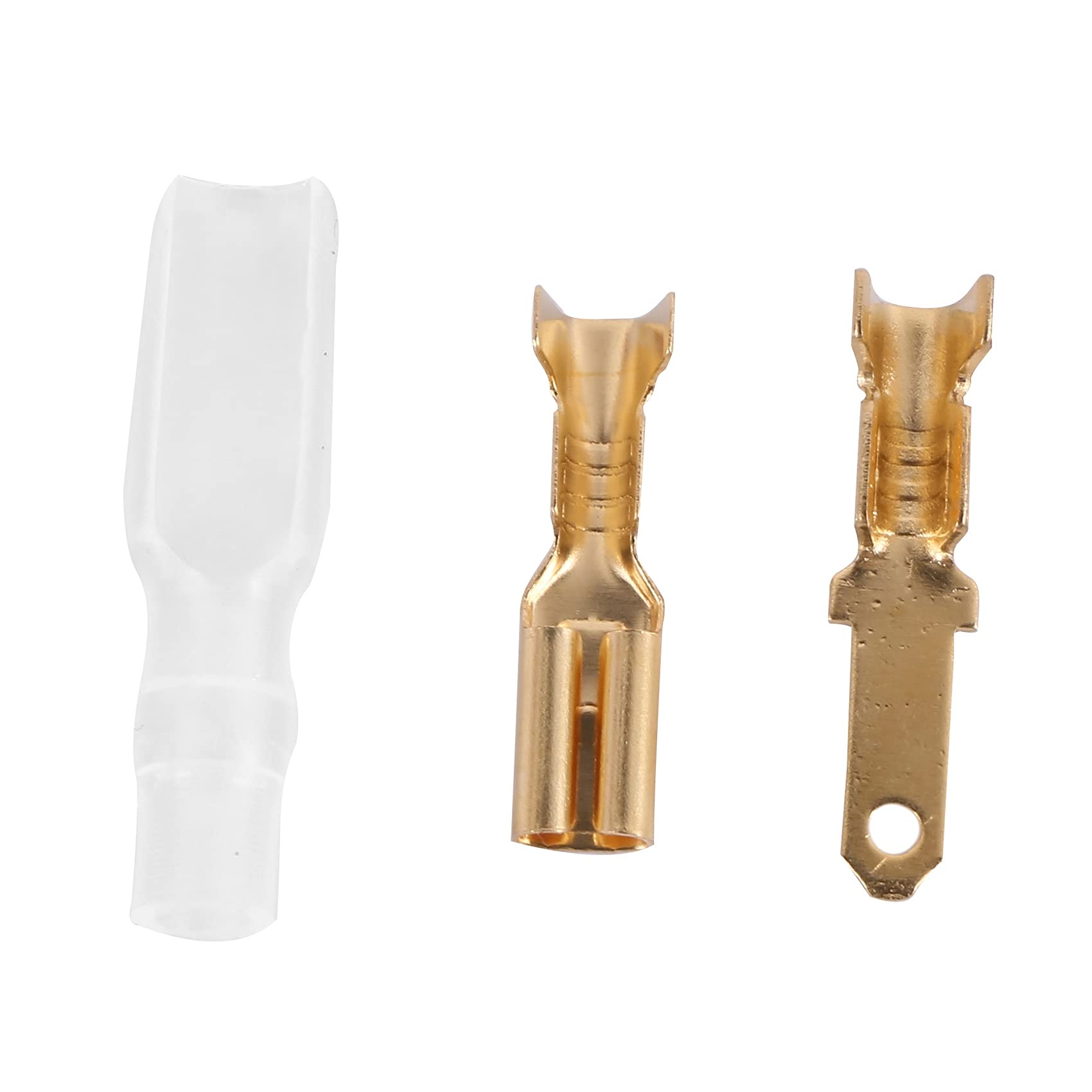 Ctrlzs Women's 200Pcs/50Pairs Male Spade Crimp Terminals Sleeve Wire Wrap Connector For 22-16 Awg 2.8Mm