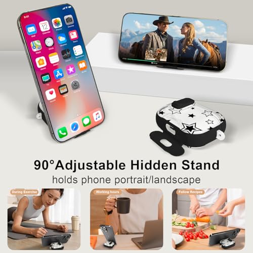 Image of Compatible Airpods Pro 3 Case (2025) with Phone Stand & Cleaner Kit,Cute Soft Silicone Lock Clip Apple AirPods Pro 3rd Generation Case, Airpod Pro 3 Cover with Keychain for Women /Girls