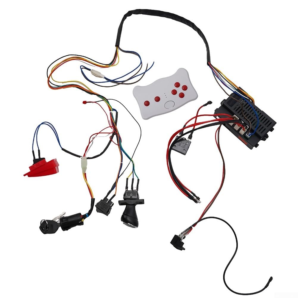 Feegow 6V/12V/24V Kids Electric Vehicle Wire and Switch Kit with Remote Control, 2.4G Wire Switch Receiver RC Kit Compatible with RX18/RX23/RX37(RX30-24V C)