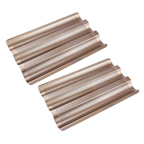 GRIRIW 2Pcs Slot Non Stick Bread Baking Mold Bakeware Easy Release Baking Tool for Homemade Bread