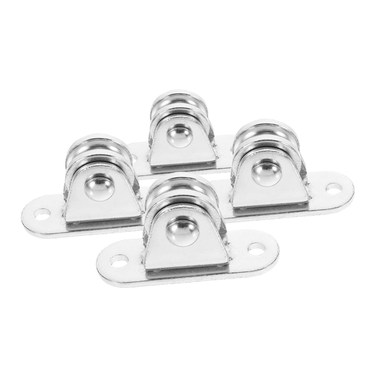 Cabilock Set da 4 Pezzi Pulegge in Ferro per Sollevamento e Trazione Alta Capacità di Carico, Colore Argento, Adatte per Tende e Vari Scenari D'uso