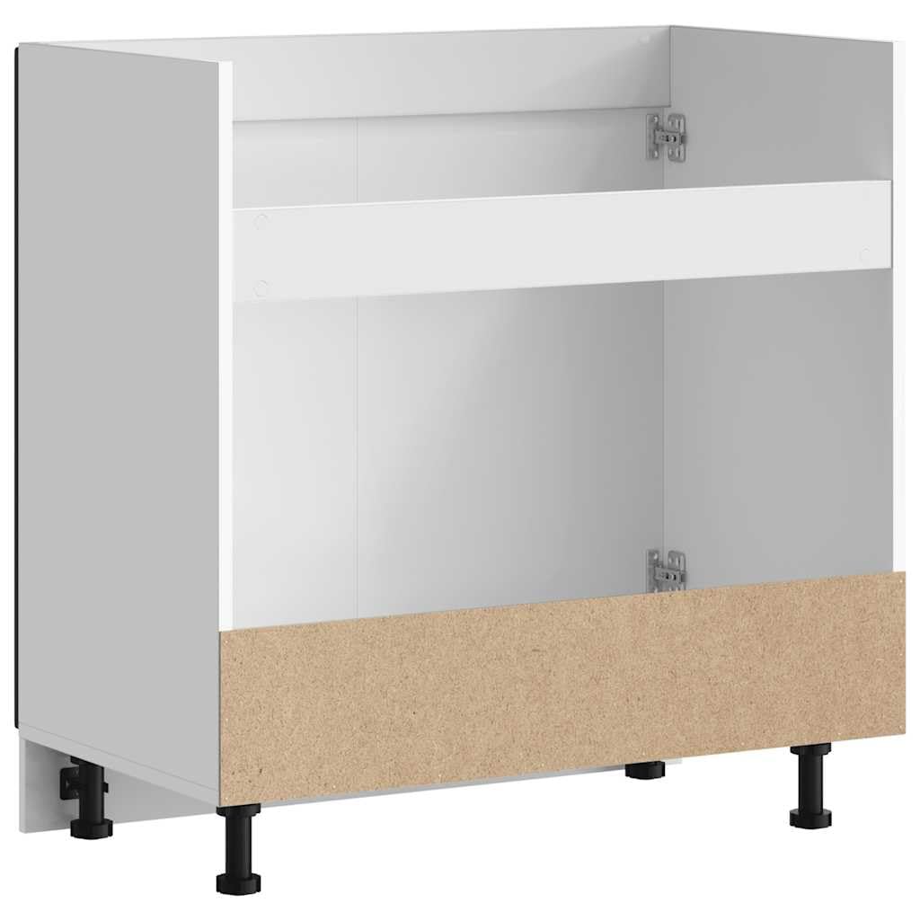 vidaXL Spülenunterschrank Porto Schwarz 80x46x81,5 cm Holzwerkstoff, Küchenunterschrank, Unterschrank für Küche, Küchenzeile, Küchenschrank