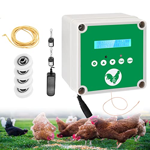 Automatischer Hühnerstallöffner, Upgrade-Hühnerstall-Türregler mit Timer, Lichtsensor und LCD-Bildschirm, hebt bis zu 3…