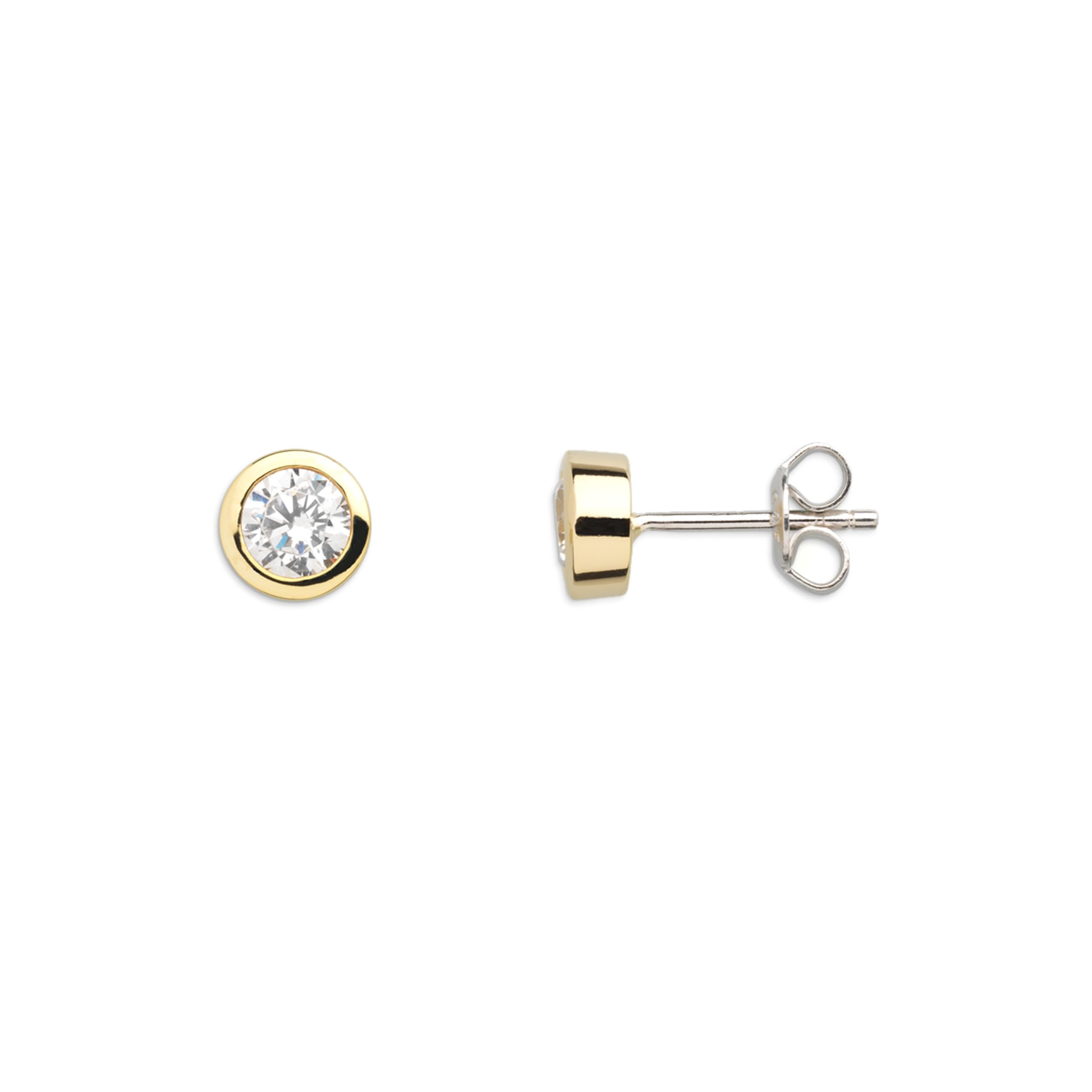 XENOX® Zarge Ohrringe - Damen Ohrringe aus hochwertigem 925/- Sterlingsilber mit Zirkonia Stein