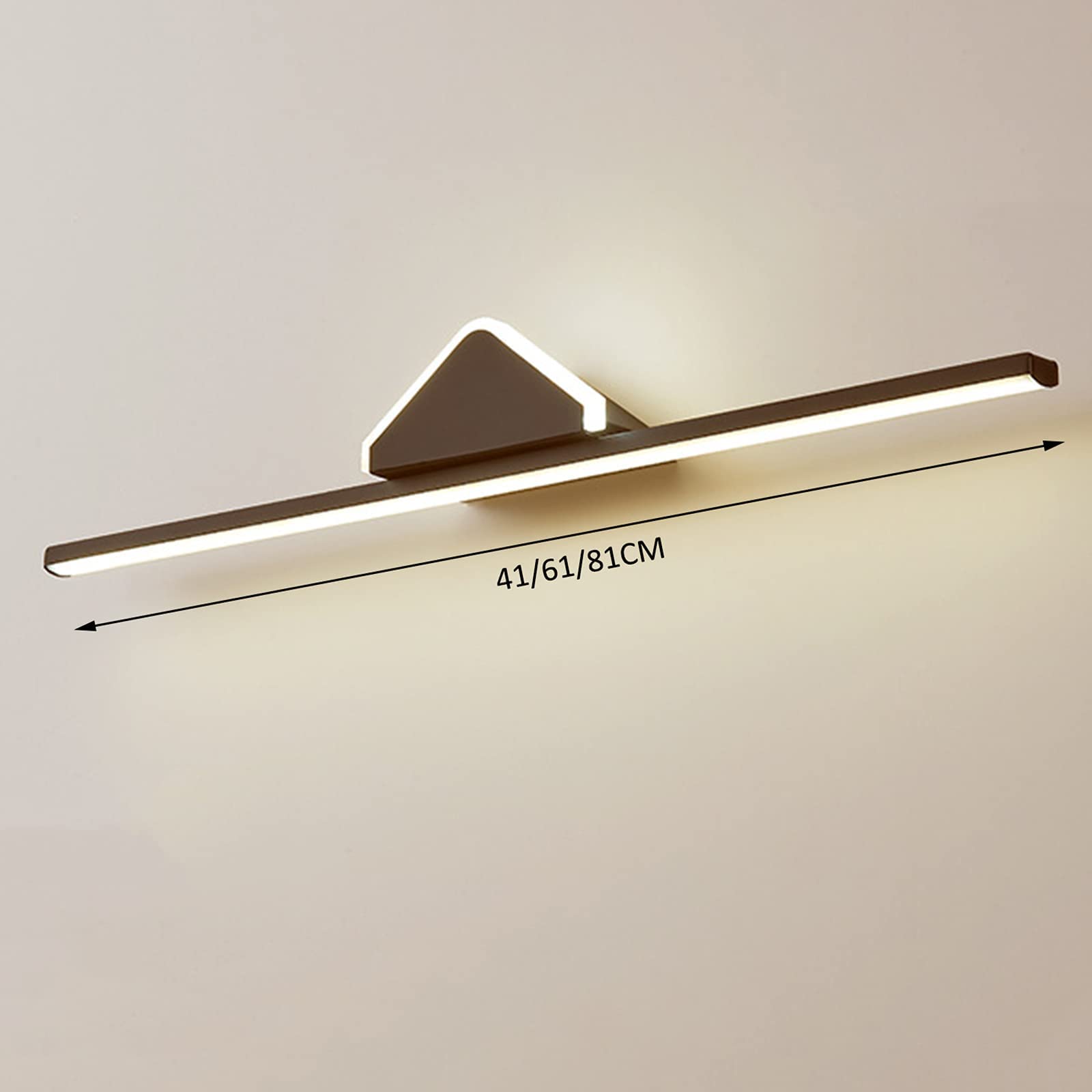 XANAYXWJ 41/61/81 cm Espejo Luces Delanteras Creativo Negro Hogar Apartamento Baño Impermeable Niebla Tocador Maquillaje Dormitorio Armario Led Lámpara de Pared Ahorro de Energía (81 CM, Eficiencia de