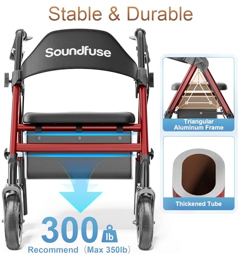 soundfuse Premium All-Terrain Rollator Walker