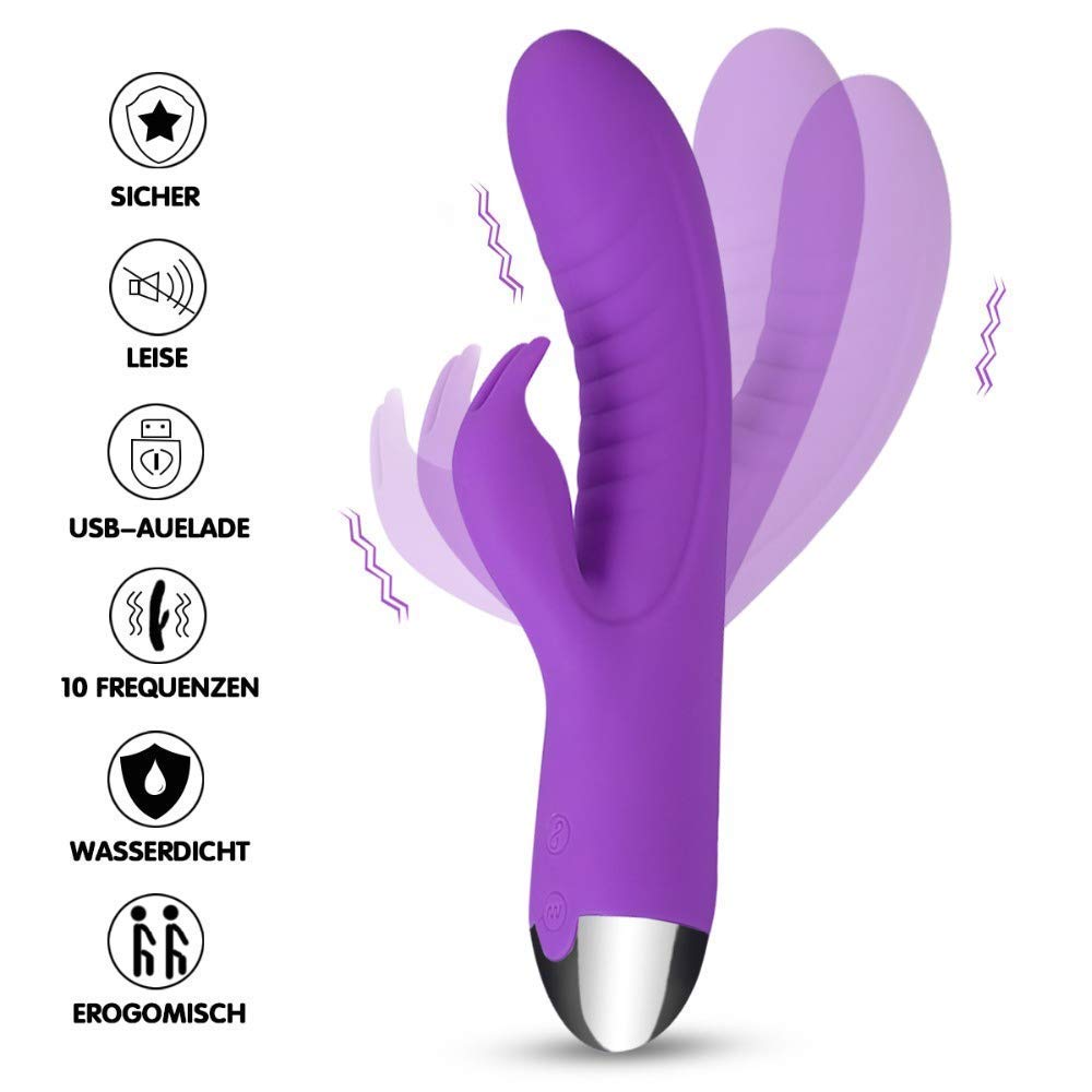 Vibrador de conejo, clítoris y punto G con función de choque ...