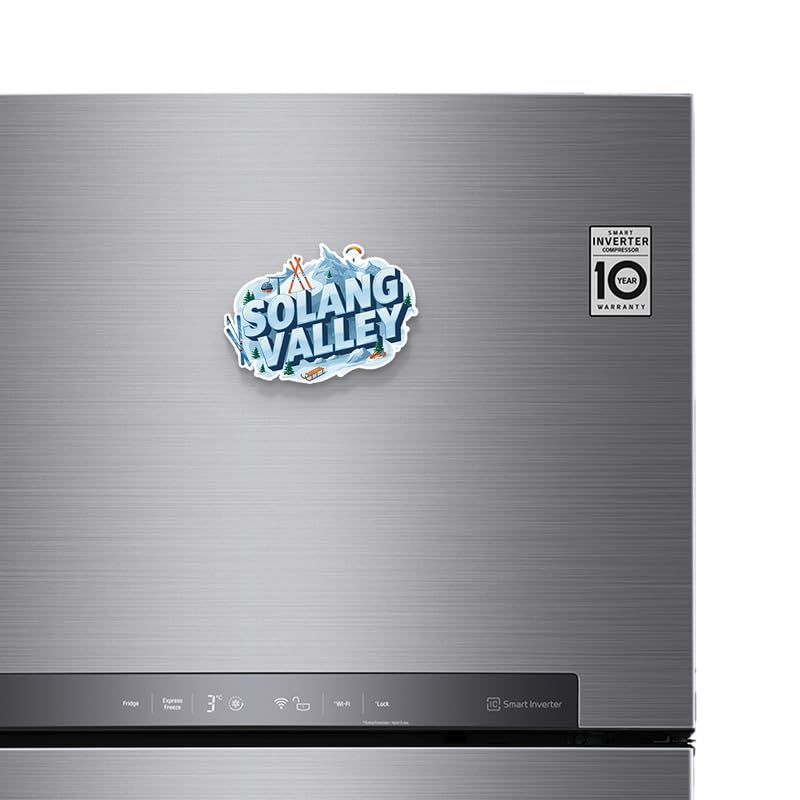 Image of Solang Vally Fridge Magnets, Glossy Finish, Stylish Magnet for Fridge, Wardrobe & Metal Surfaces
