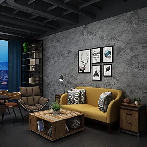 JSEVEM 80CM×9M Extra Breite Dicke in Großen Rollen Blau Schwarz Grau Tapete Selbstklebend Betonoptik 3d Effekt Klebetapete Selbstklebende Beton Graue Klebefolie Matt Tapeten Schlafzimmer Betontapete Cover