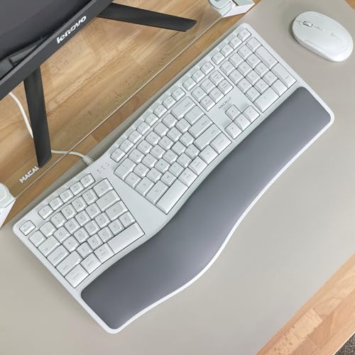 Macally Wired Ergonomic Split Keyboard - Mac Compatible, Numeric Keypad - Ergo Keyboard for MacBook Pro/Air iMac