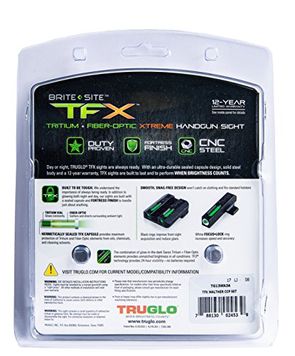 Image of TRUGLO TFX Handgun Sight | Durable Shock-Resistant Compact Brightly Glowing Tritium & Fiber-Optic Xtreme Day /Night Sight for Handguns