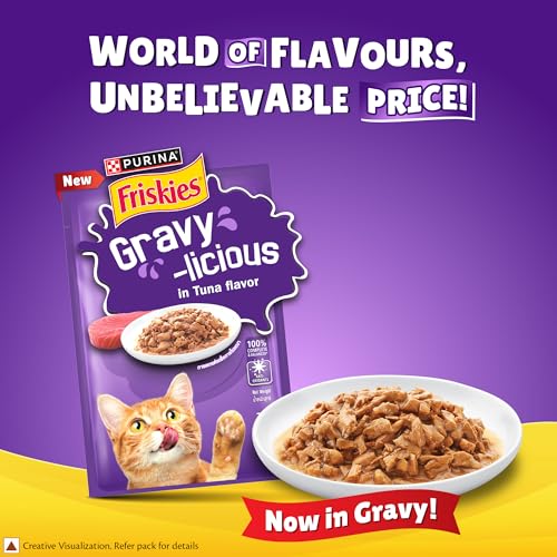 Image of Purina Friskies Tuna Gravy-Licious, for Adult Cats, Pack of 12 (70gx12)