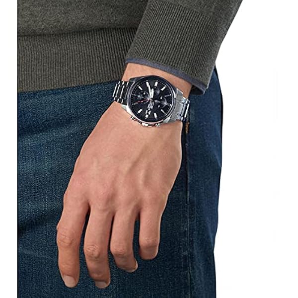 Casio män kronograf kvartsur med rostfritt stål rem EFS-S590D-1AVUEF, silver, EFS-S590D-1AVUEF-AMZUK, SILVER, EFS-S590D-1AVUEF-AMZUK