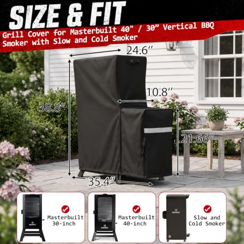 Image of Utheer Grill Cover for Masterbuilt 30 /40 Inch Slow and Cold Smoker Side Box