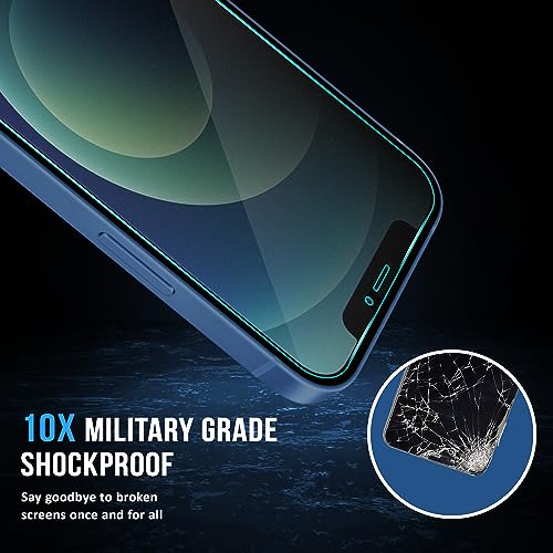 Image of ArmourPro Matte Privacy Tempered Glass for iPhone 12 , iPhone 12 Pro, Anti-Spy Anti-Glare Screen Protector, Edge-to-Edge Full Coverage, 9H Anti Scratch, Smooth Touch, Easy Installation Kit with Cable Protector