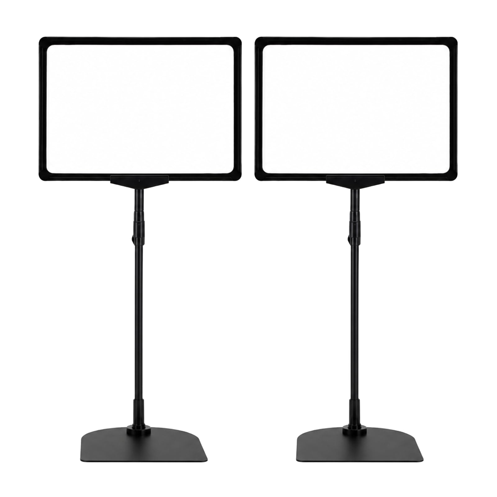 GREENSAPPIRE A4 Sign Poster Stand Height Adjustable 70-92cm Floor Standing Menu & Advertising Display Holder with Interchangeable Base for Restaurants, Events, Retail (Black 2pcs)
