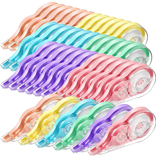 Mimorou 36 Pieces Correction Tape Easy to Use Applicator for Instant Corrections Cute Correction Tape for School Office (Colorful)