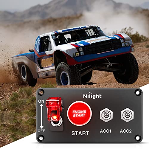 Image of Nilight Ignition Switch Panel with Engine Push Button 12V 4 in 1