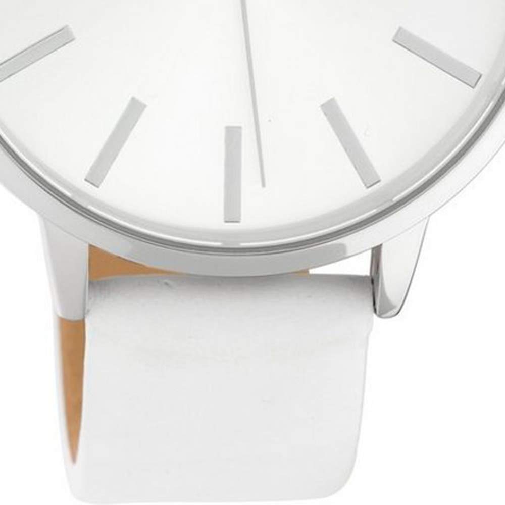 Oozoo zegarek damski ze skórzanym paskiem 42 mm srebrny/biały C10610