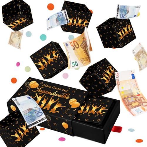 Giftota Jugendweihe Geschenke Mädchen Junge - DIY Jugendweihe Geldgeschenke Explosionsbox - Pop Up Überraschungsbox mit Konfetti Kreative Geldgeschenk Verpackung