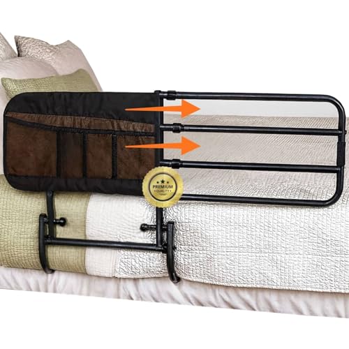 OrtoPrime Barandilla Cama Adultos Confort - Asidero Cama Anticaída Barrera Cama - Barandillas para Camas A - Barra Cama Seguridad - Asidero para Levantarse de la Cama Ajustable