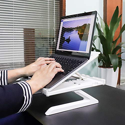 Laptop Stand, Multi-Angle Laptop Stand Riser, Foldable Desktop Notebook Holder Mount, Adjustable Eye-Level Ergonomic Design, Portable Laptop Riser for Computer PC Tablet Phone, EURPMASK - Thumbnail 5