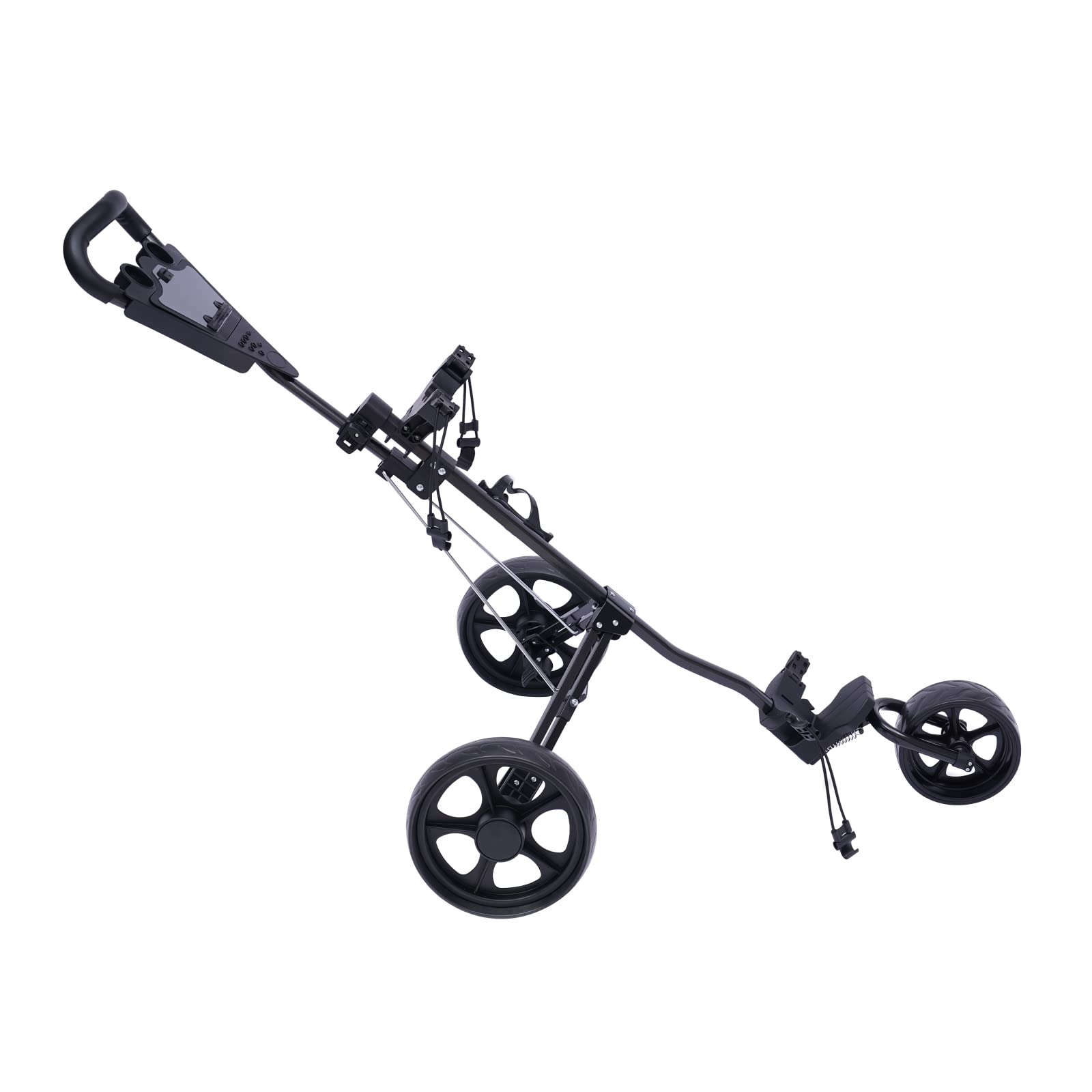 BRICZUNA Golf Push Cart-3 Wheel Foldable with Foot Brake Open and Close, Quick Fold Golf Caddy Push Carts with Extra Large for Different Terrain