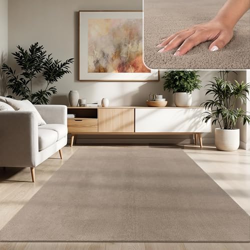 Paco Home Moderner Kuscheliger Wohnzimmer Teppich Kurzflor waschbar flauschig Weich Einfarbig Felloptik zeitlos stilvoll rutschfest pflegeleicht, Grösse:160x220 cm, Farbe:Taupe Paco Home Moderner Kuscheliger Wohnzimmer Teppich Kurzflor waschbar flauschig Weich Einfarbig Felloptik zeitlos stilvoll rutschfest pflegeleicht, Grösse:160x220 cm, Farbe:Taupe
