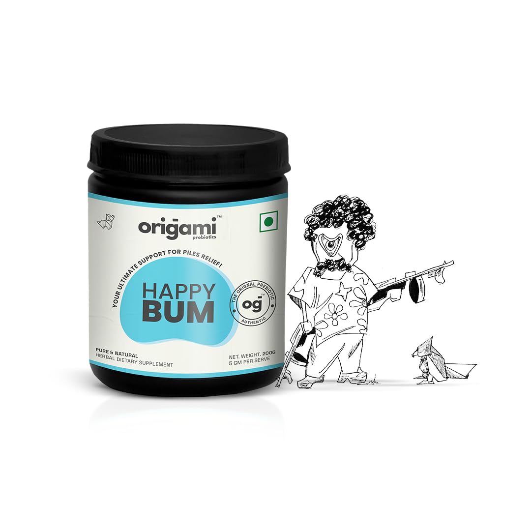 Origami Happy Bum Prebiotic Fiber Fix For Piles Treatment | Clinically Proven Strains | Trusted Piles Treatment | 200GM (B0D9WGNX5T) Amazon Price History, Amazon Price Tracker