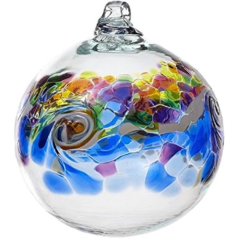 Kitras Art Glass 6" inch Winter Shadow Colour Wave Orb Ornament Cover
